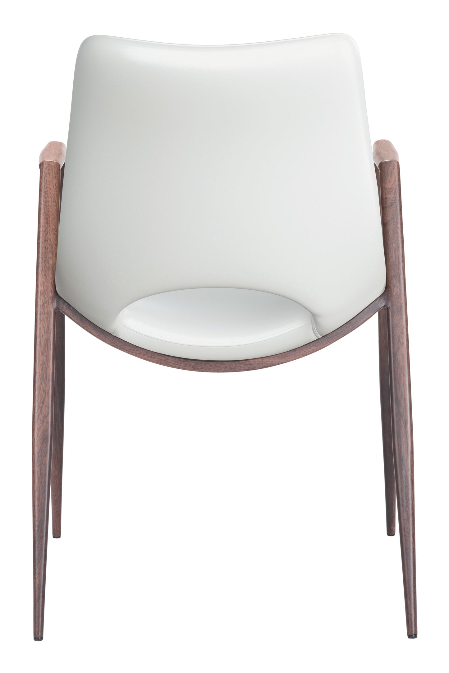 Chaise de salle à manger Desi (lot de 2) Blanc et noyer
