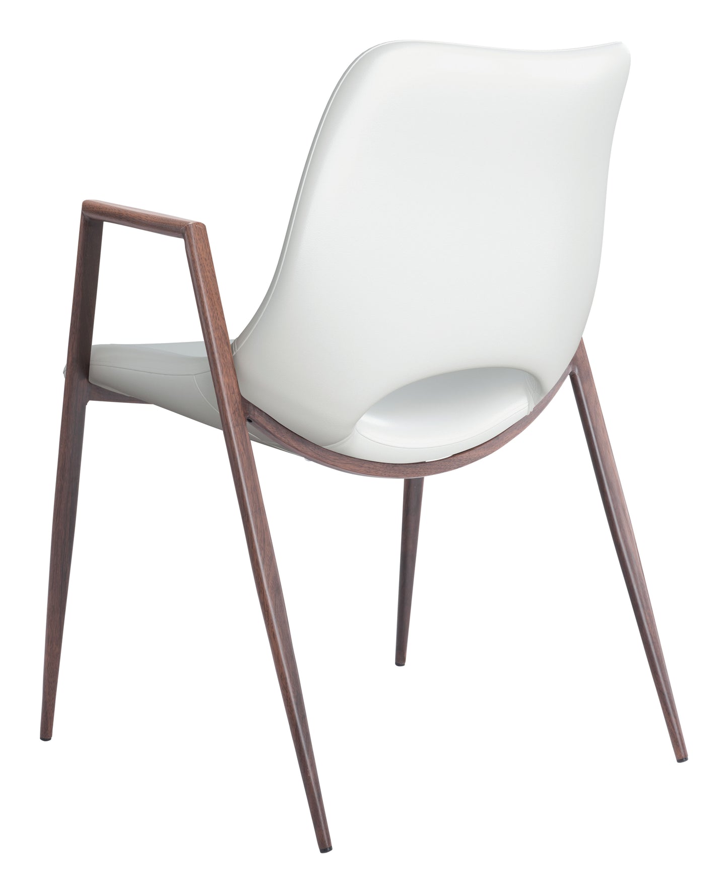 Chaise de salle à manger Desi (lot de 2) Blanc et noyer