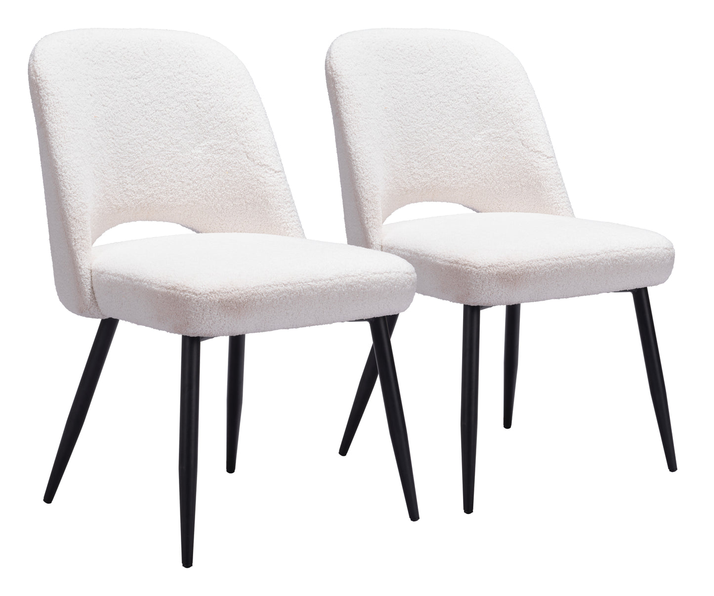 Chaise de salle à manger Teddy (lot de 2) Ivoire