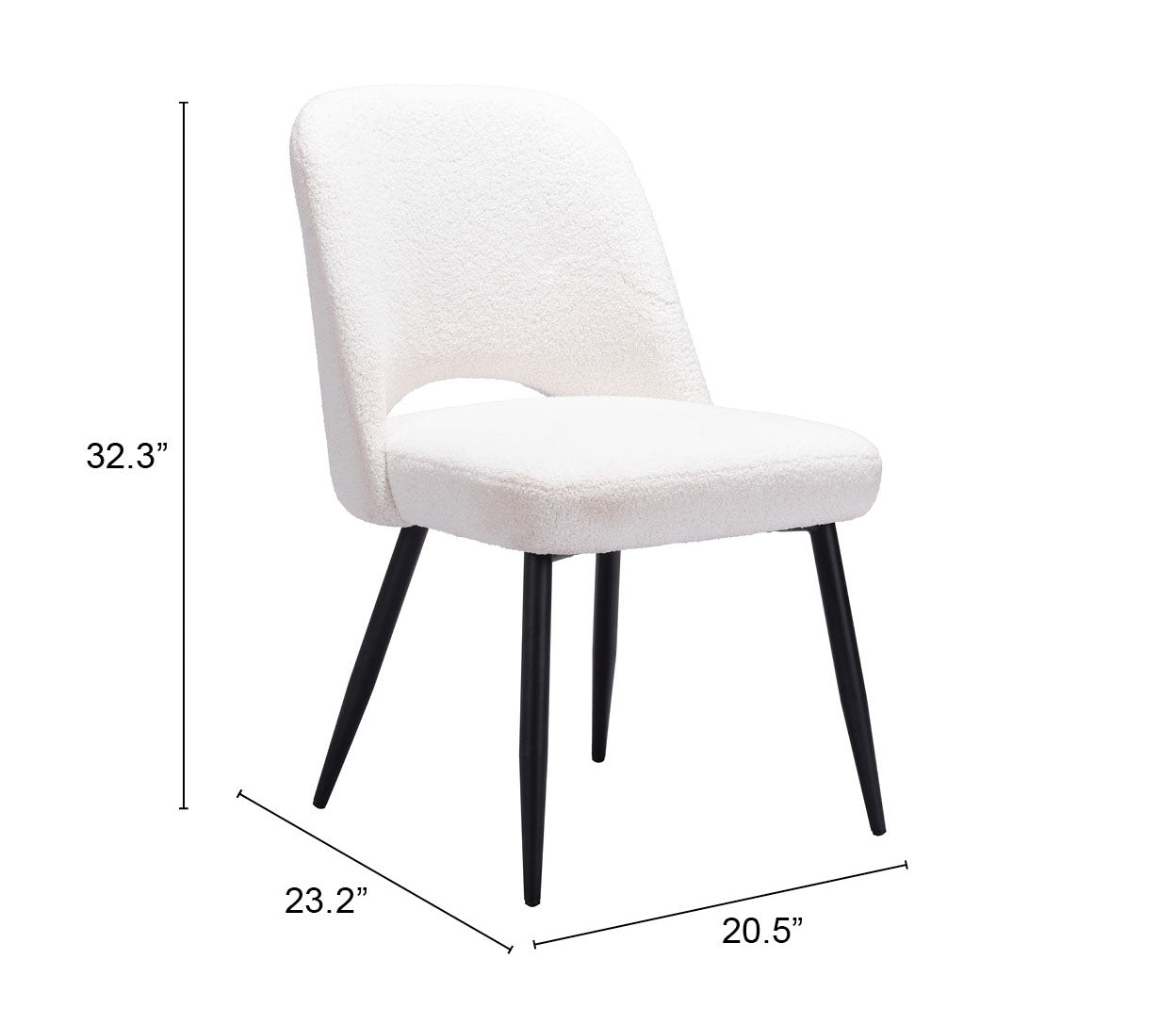 Chaise de salle à manger Teddy (lot de 2) Ivoire