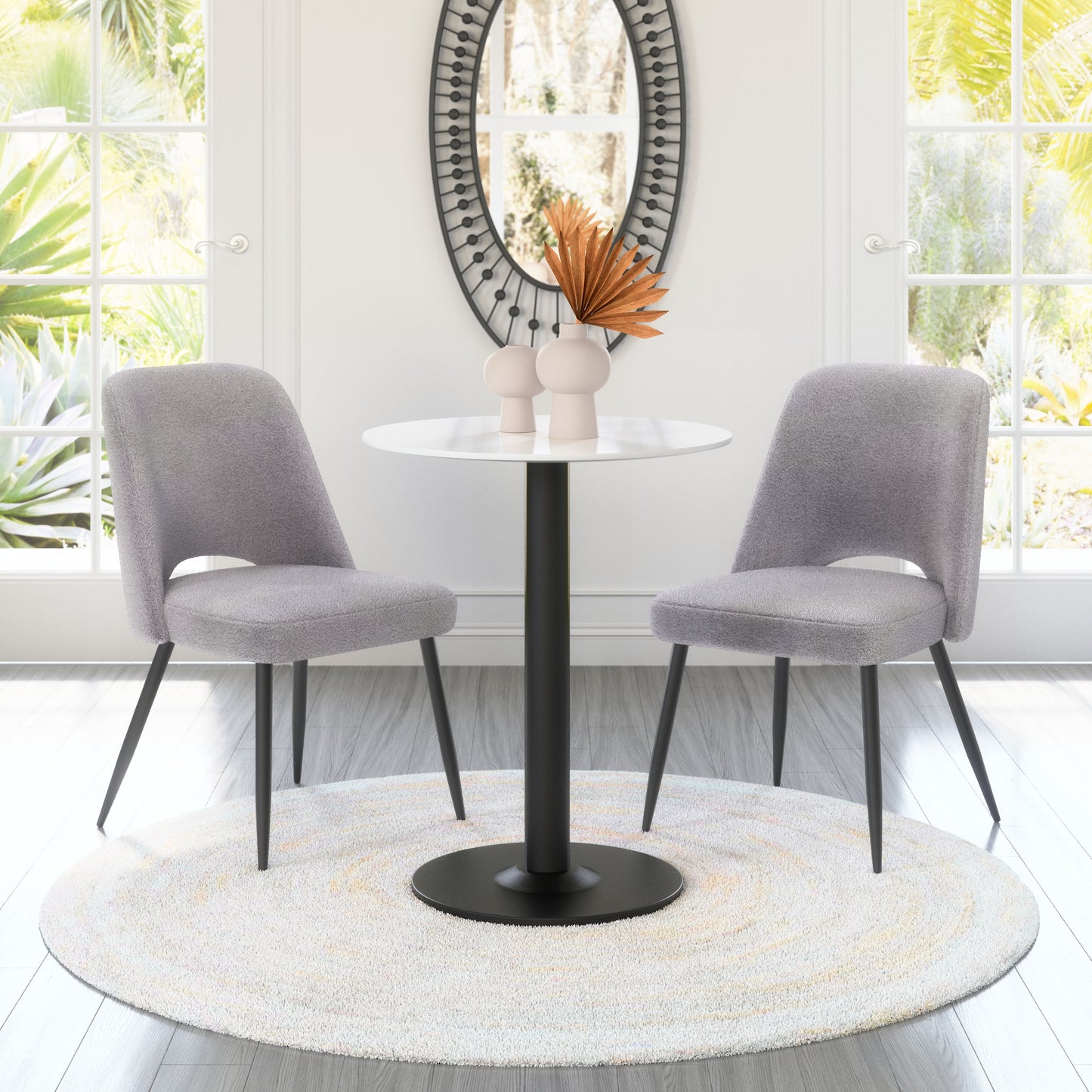 Chaise de salle à manger Teddy (lot de 2) Gris