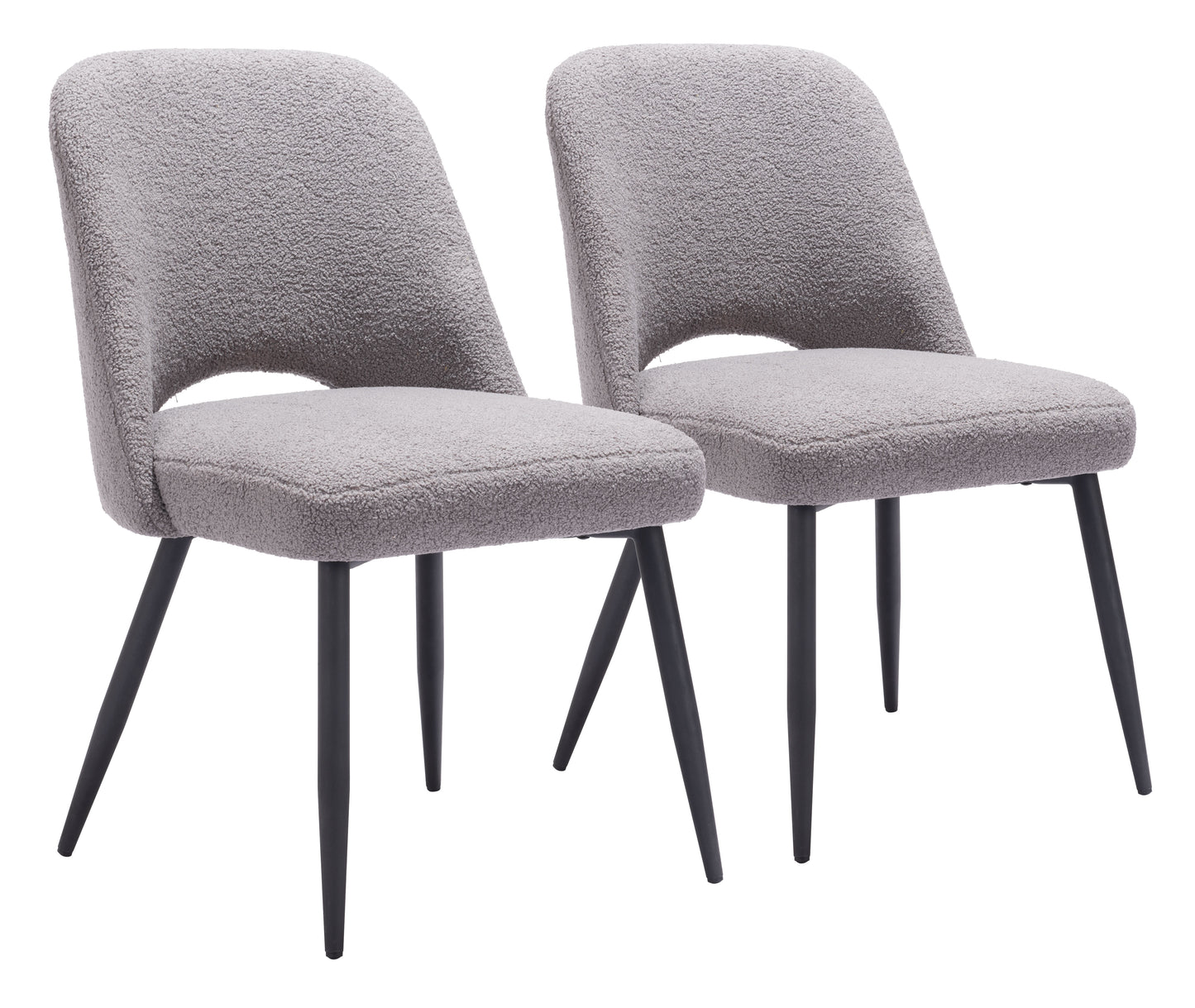 Chaise de salle à manger Teddy (lot de 2) Gris