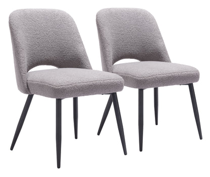 Chaise de salle à manger Teddy (lot de 2) Gris