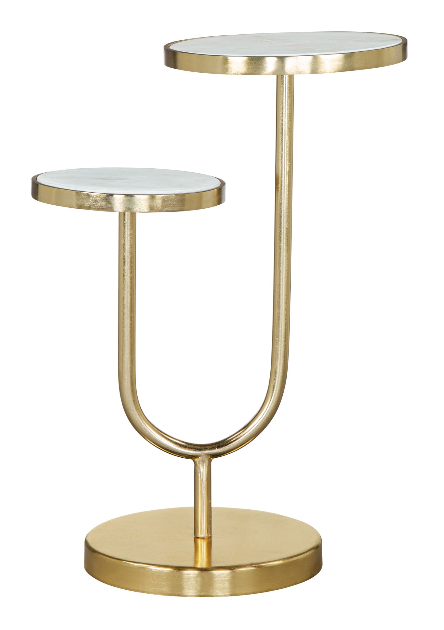 Table d'appoint Marc blanche et dorée
