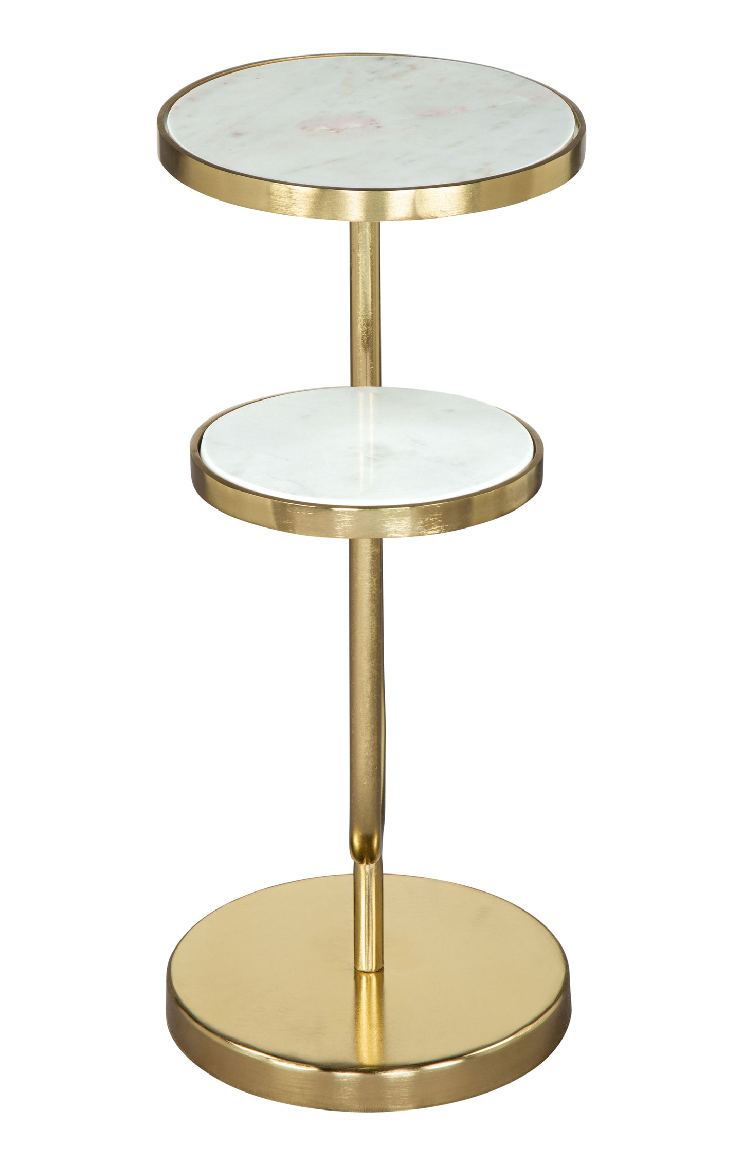 Table d'appoint Marc blanche et dorée