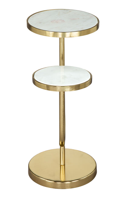 Table d'appoint Marc blanche et dorée