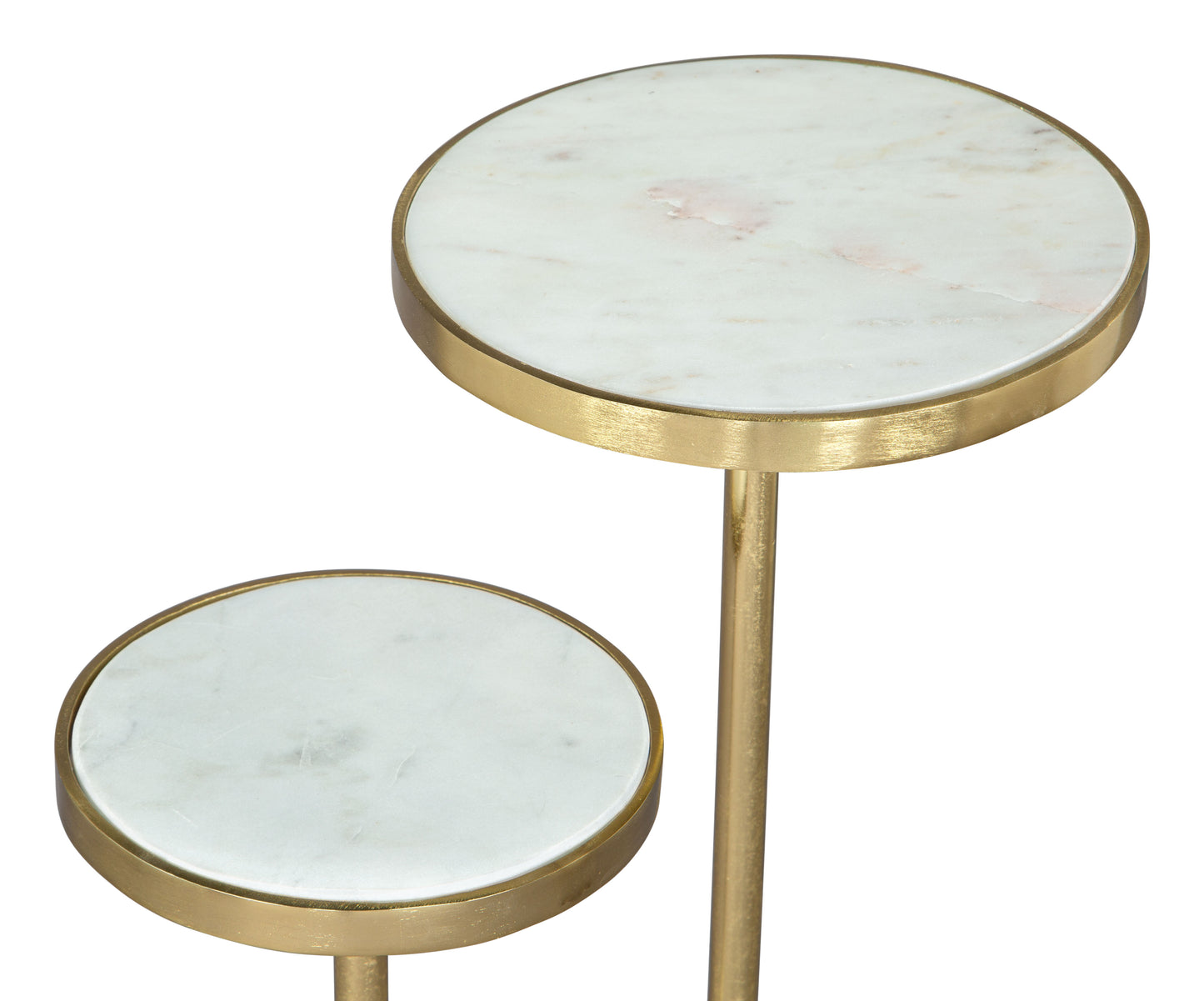 Table d'appoint Marc blanche et dorée