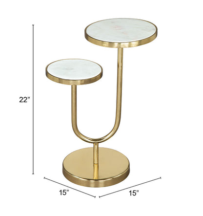 Table d'appoint Marc blanche et dorée