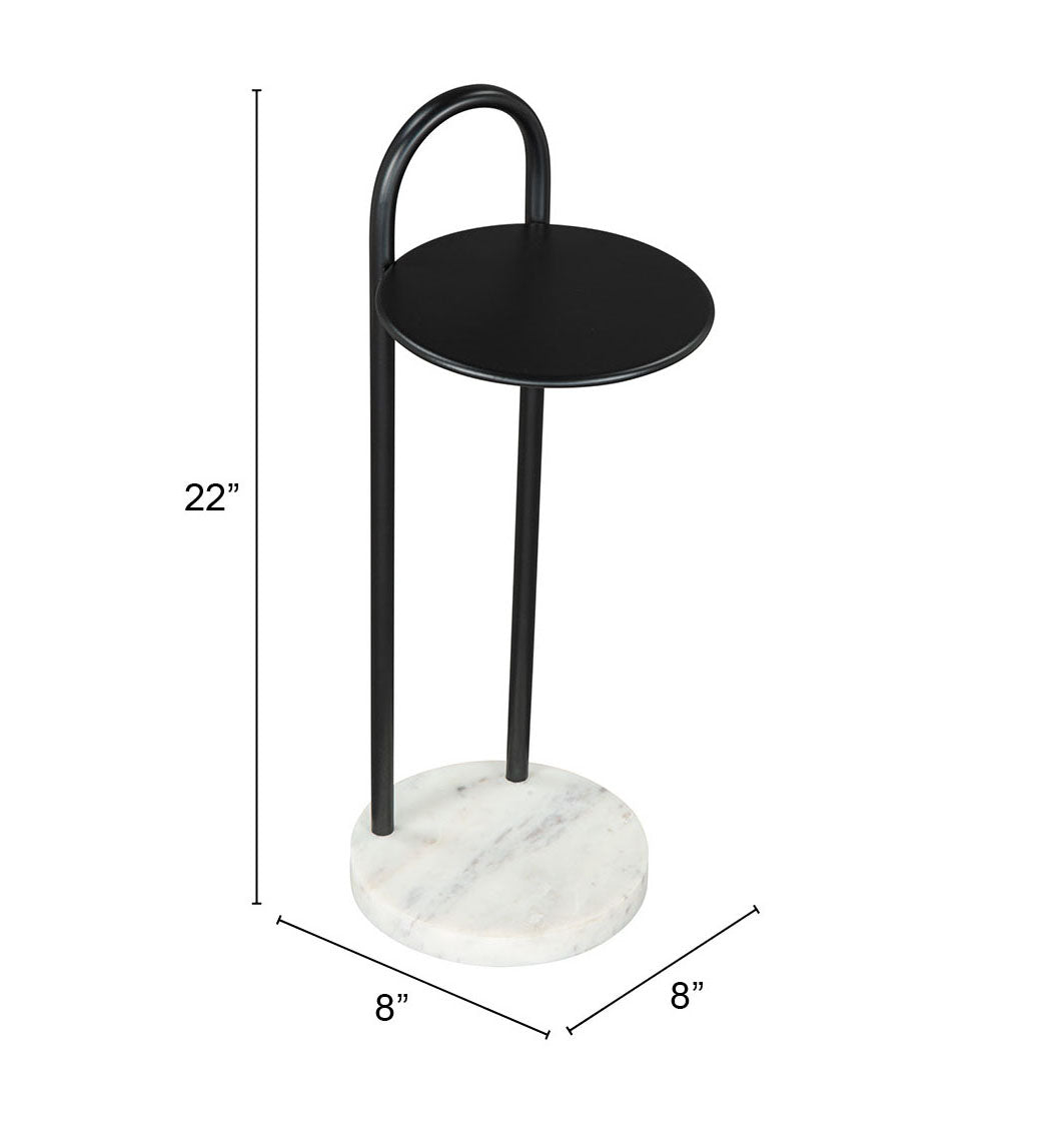 Table d'appoint chrétienne noire et blanche