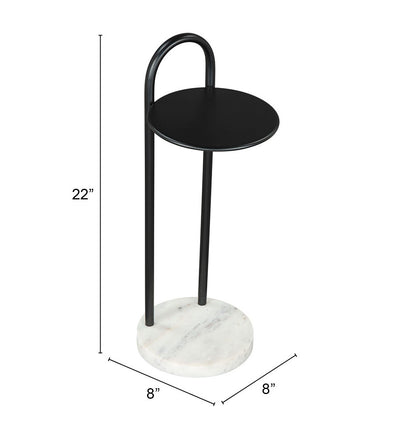 Table d'appoint chrétienne noire et blanche