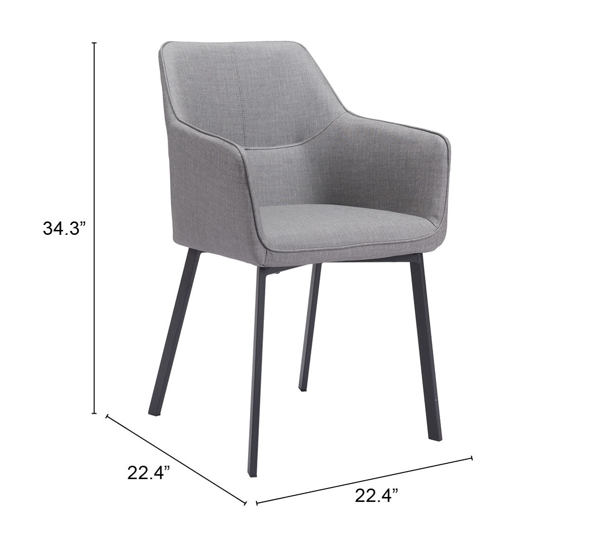 Chaise de salle à manger Adage (lot de 2) grise