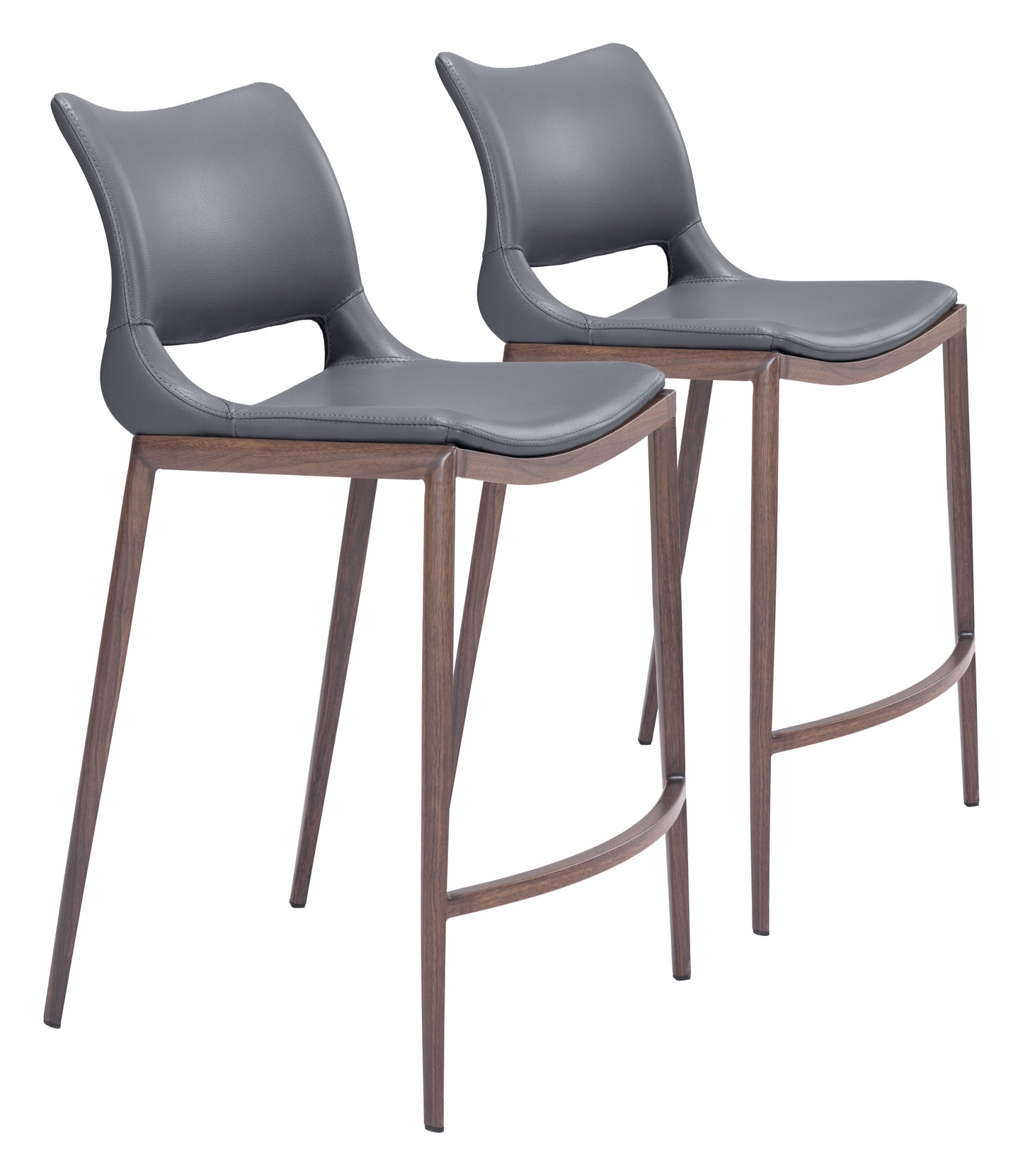 Counter Stool (Set of 2) Dark Gray & Walnut - Premium Quality & Stylish Design for Your Home