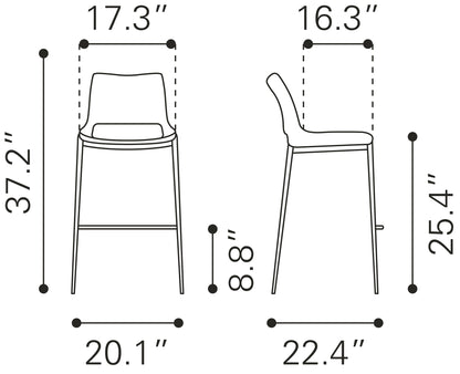 Counter Stool (Set of 2) Dark Gray & Walnut - Premium Quality & Stylish Design for Your Home