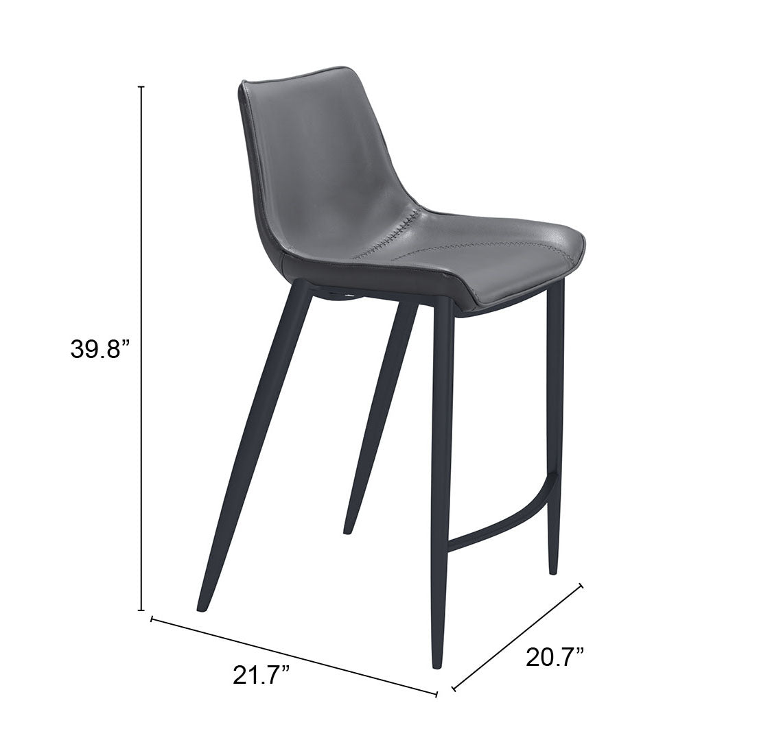 Counter Stool (Set of 2) Dark Gray & Black - Premium Quality & Stylish Design for Your Home