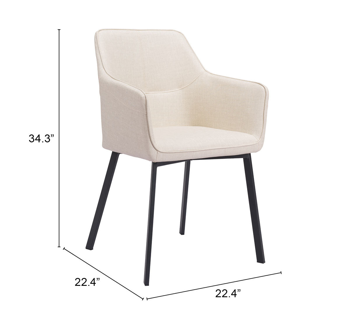 Dining Chair (Set of 2) Beige - Modern & Ergonomic Seating for Home & Office