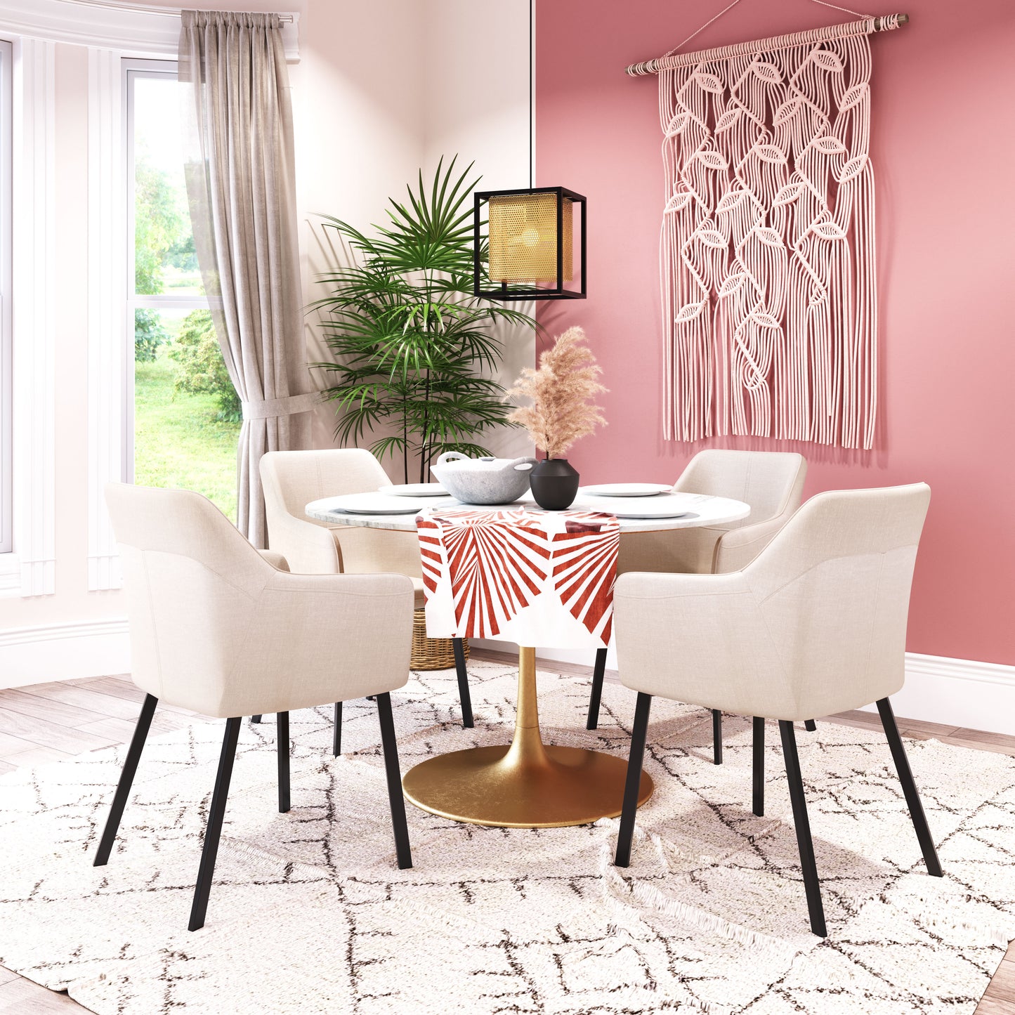 Dining Chair (Set of 2) Beige - Modern & Ergonomic Seating for Home & Office
