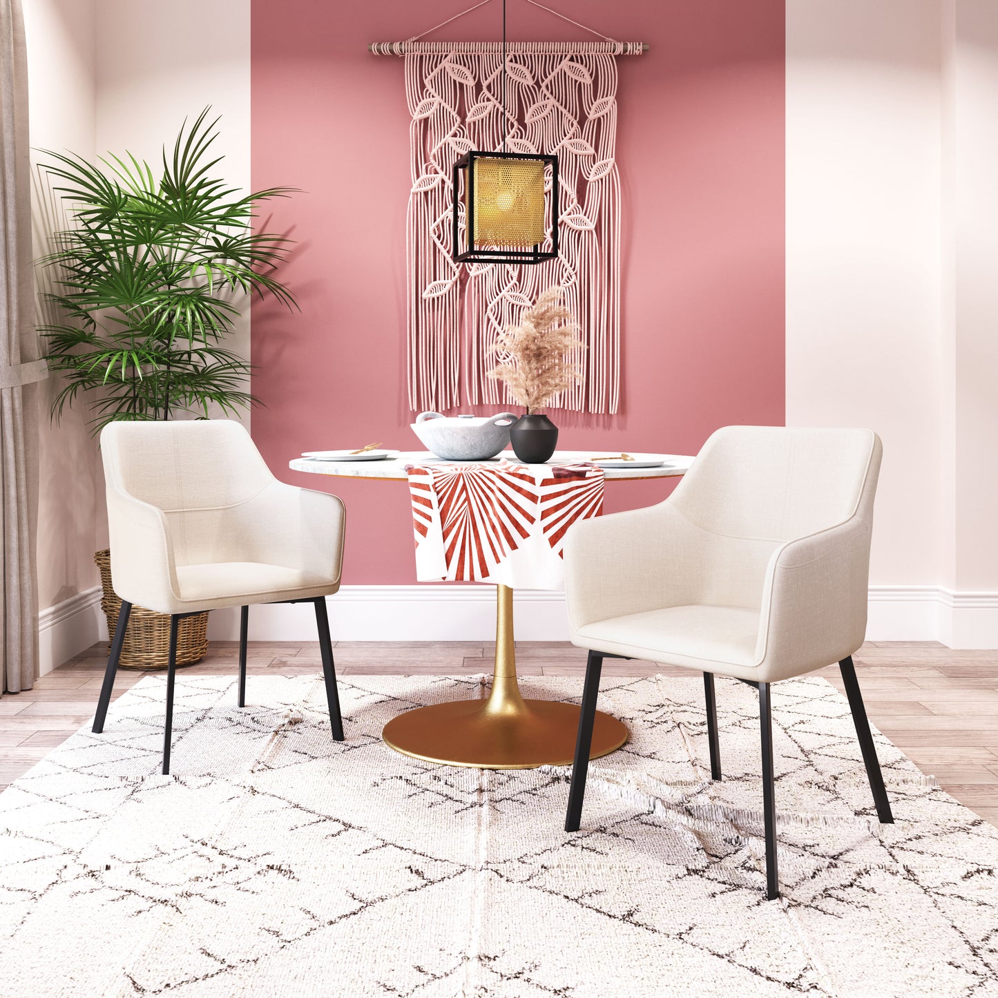 Dining Chair (Set of 2) Beige - Modern & Ergonomic Seating for Home & Office