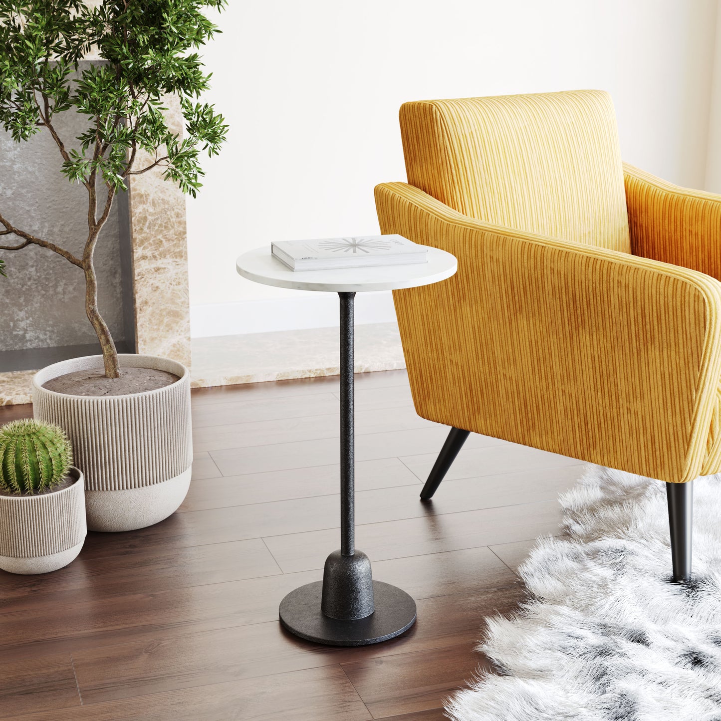 Table d'appoint Woozy blanche et noire