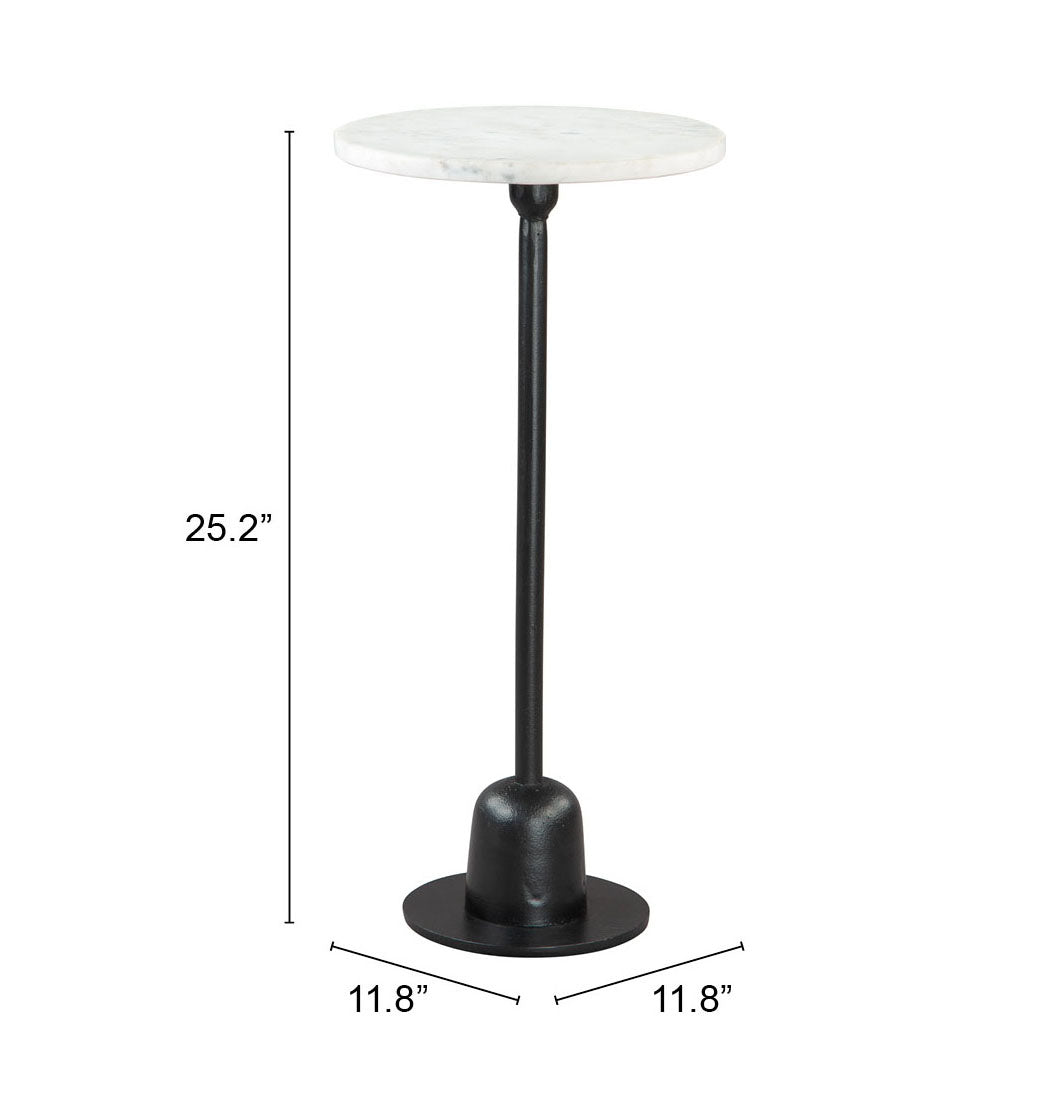 Table d'appoint Woozy blanche et noire