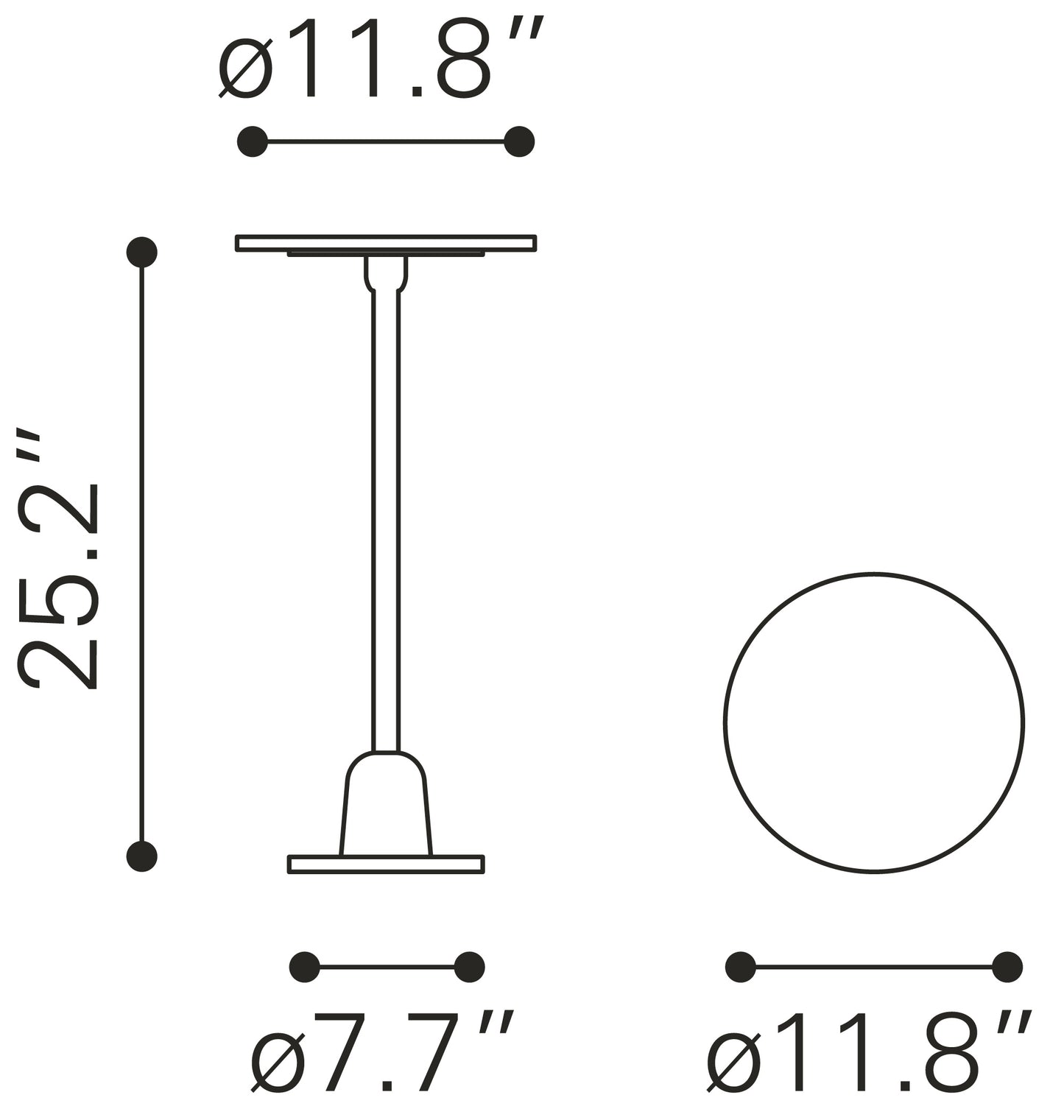 Table d'appoint Woozy blanche et noire