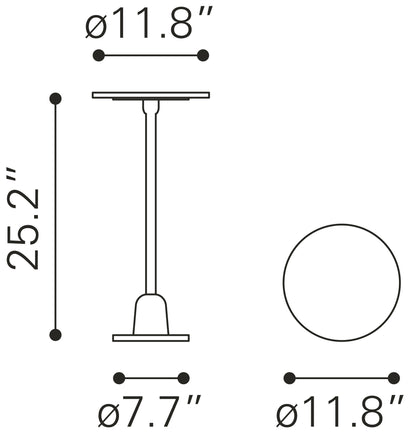 Table d'appoint Woozy blanche et noire
