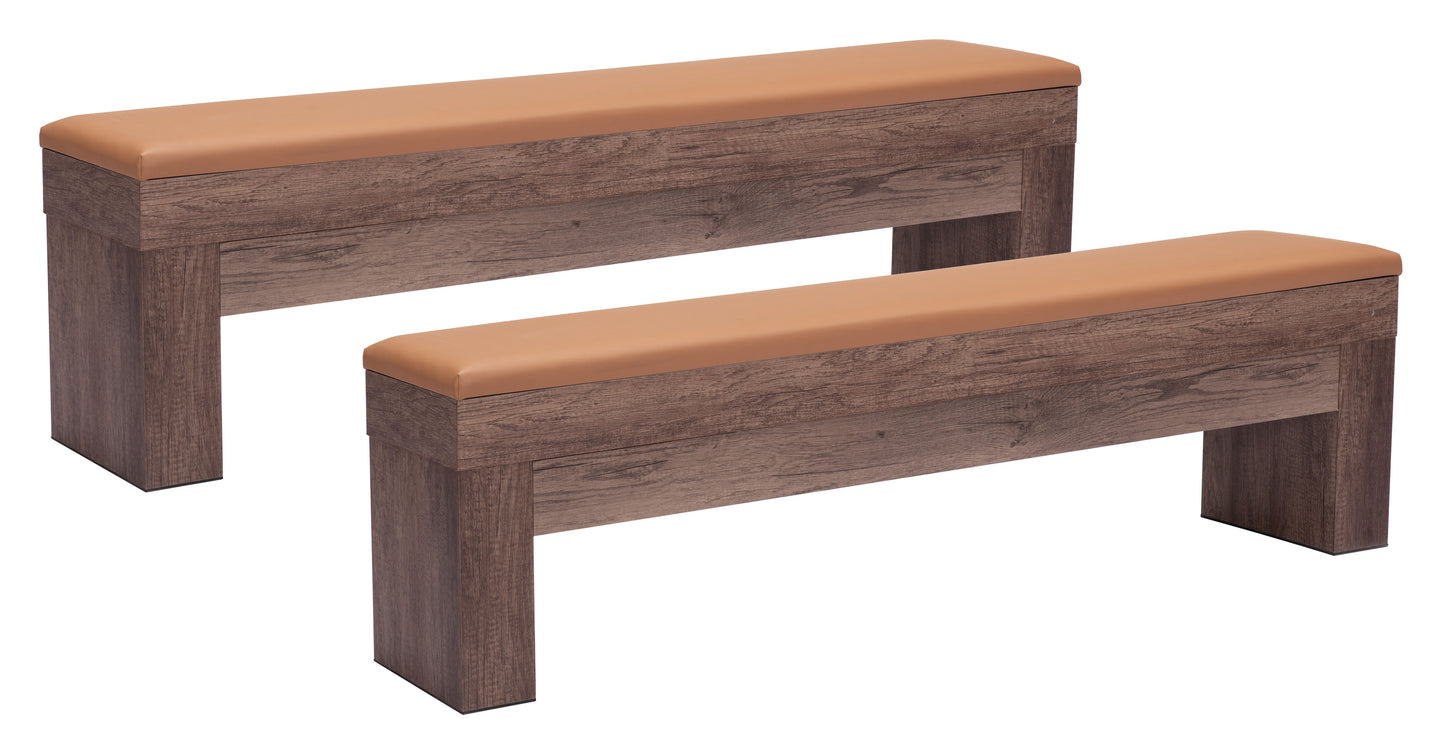 Banc de rangement Bonker (lot de 2) marron