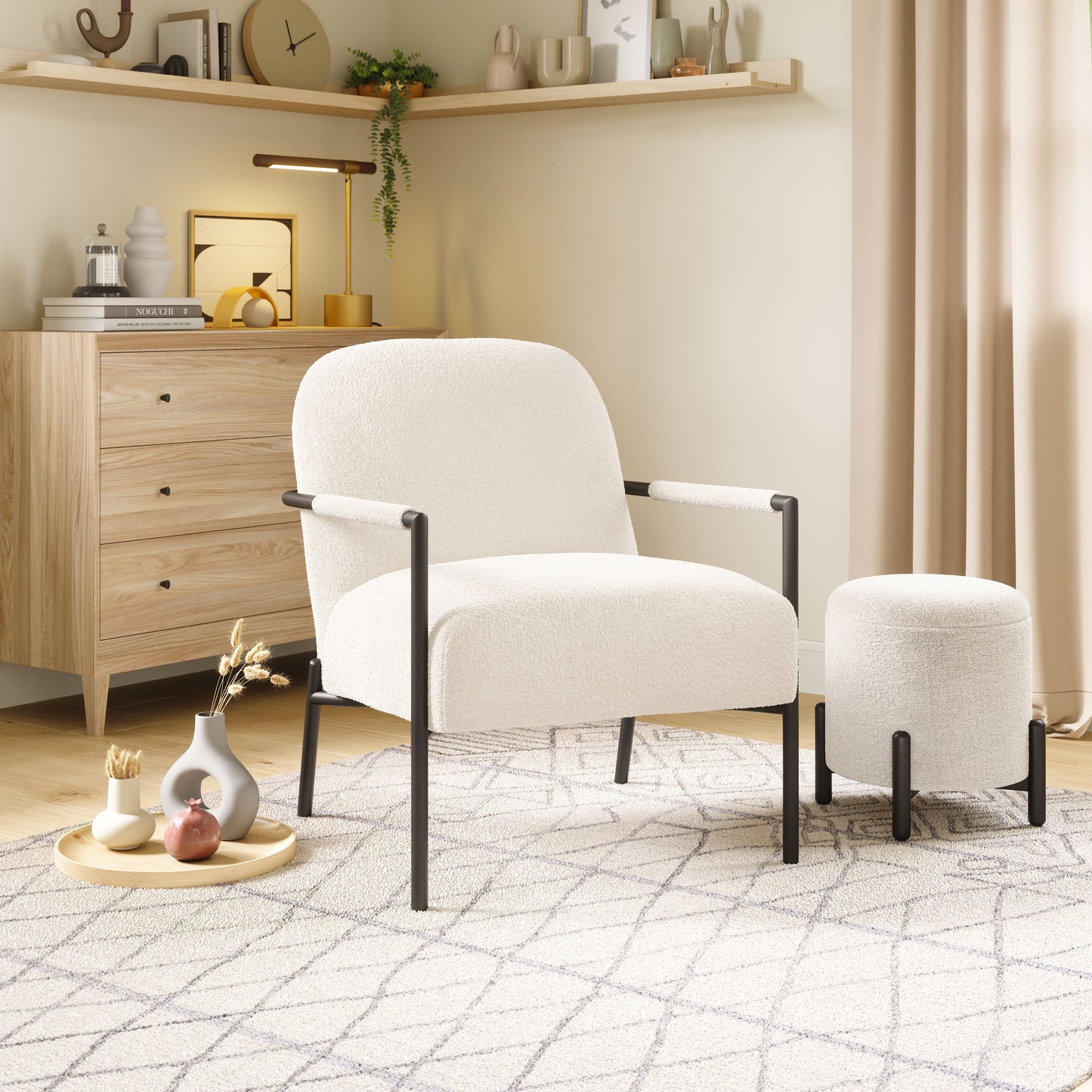 Accent Chair Ivory - Modern & Ergonomic Seating for Home & Office