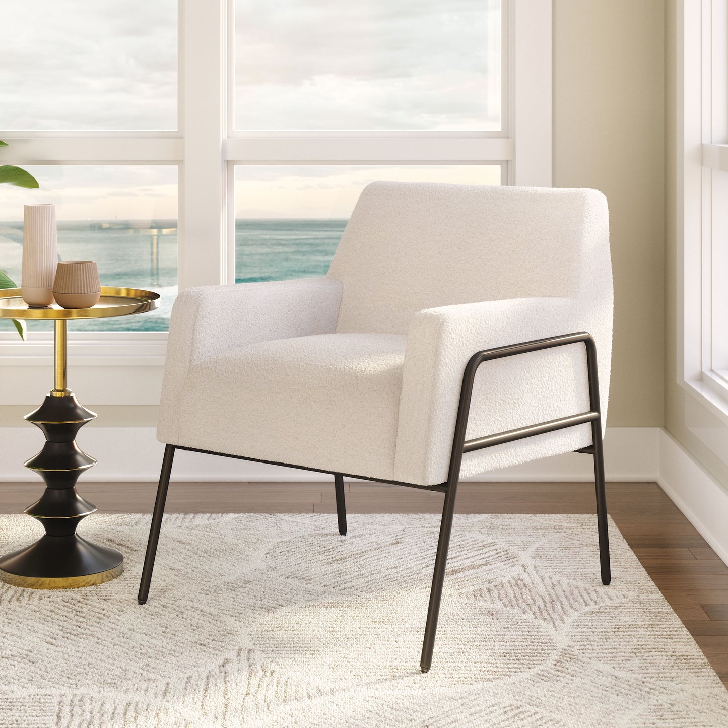 Accent Chair Cream - Modern & Ergonomic Seating for Home & Office