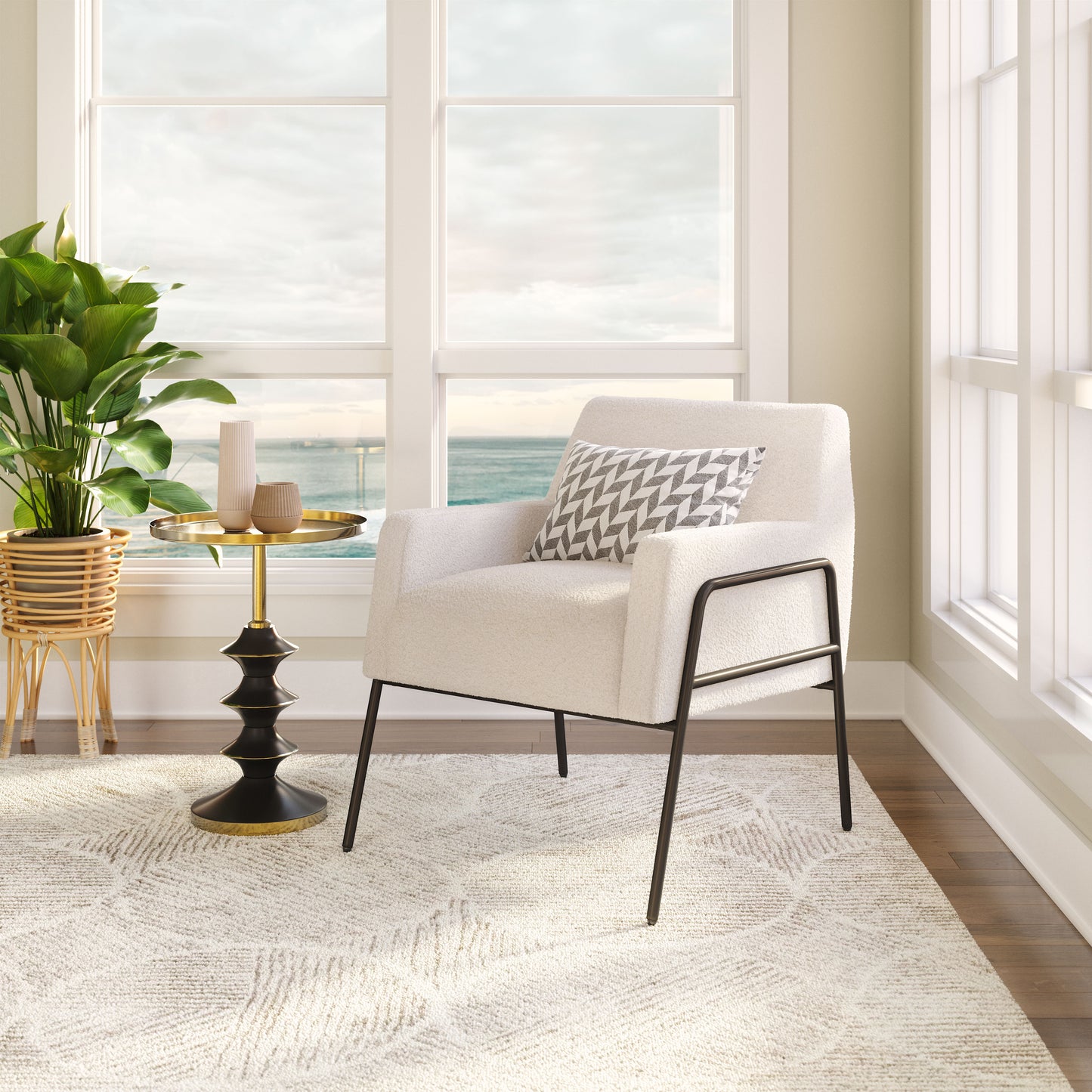 Accent Chair Cream - Modern & Ergonomic Seating for Home & Office