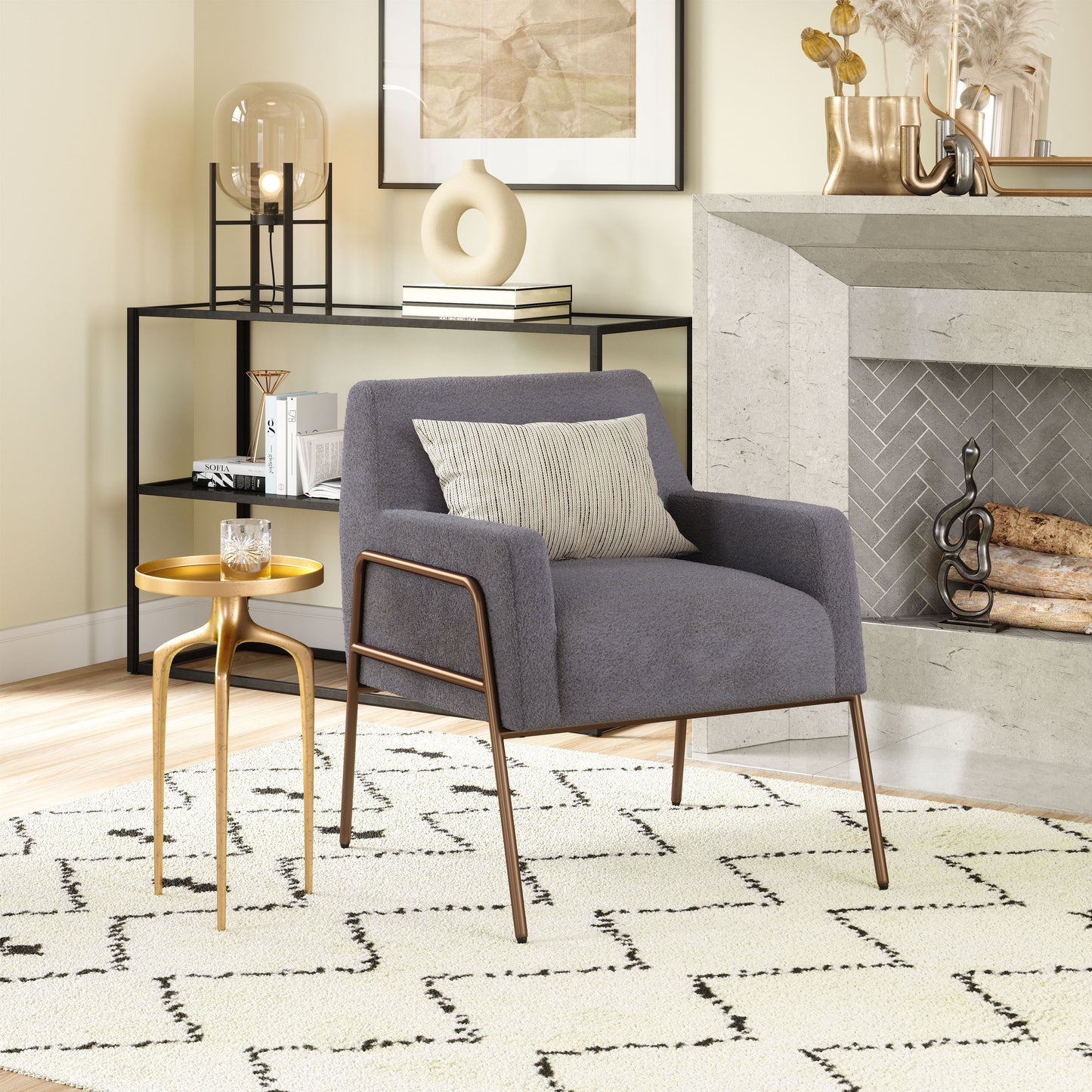 Accent Chair Gray - Modern & Ergonomic Seating for Home & Office
