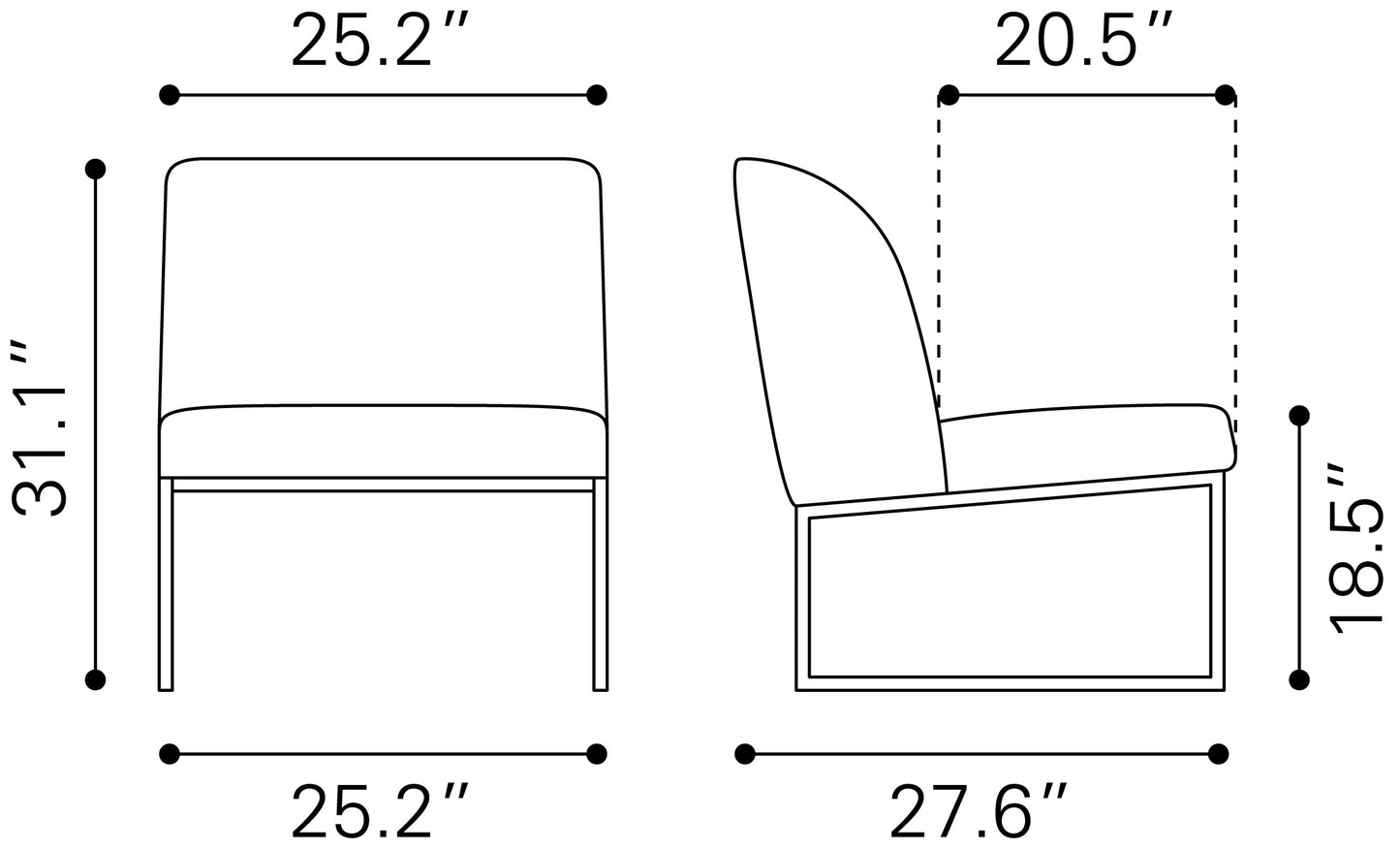 Fe Accent Chair Brown - Modern & Ergonomic Seating for Home & Office