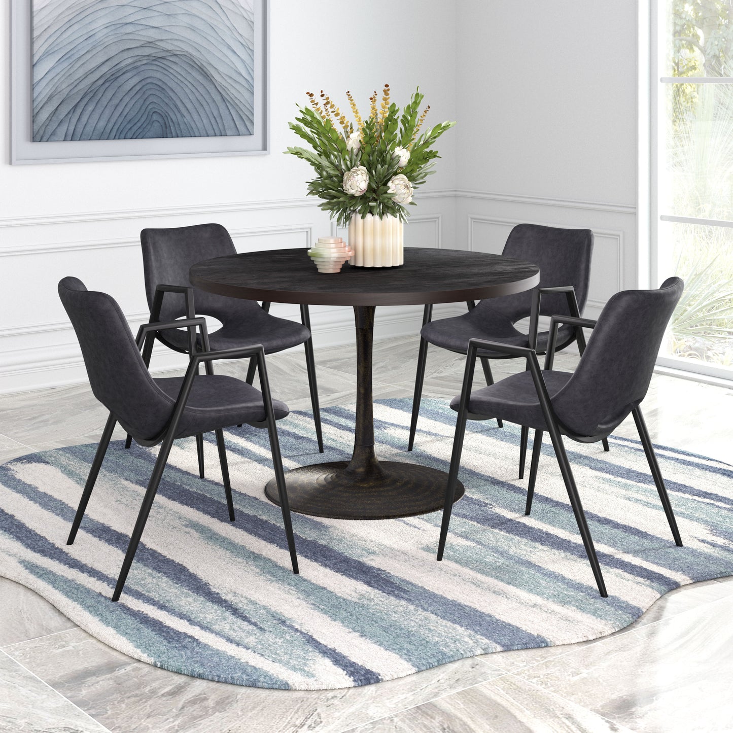 Dining Chair (Set of 2) Black - Modern & Ergonomic Seating for Home & Office