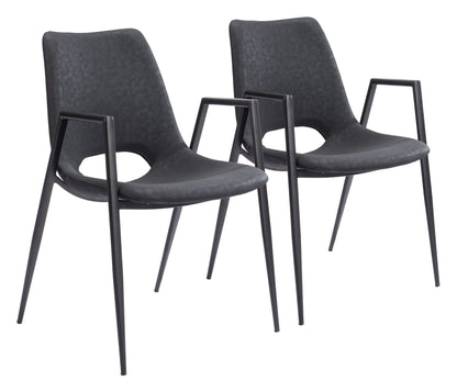 Dining Chair (Set of 2) Black - Modern & Ergonomic Seating for Home & Office