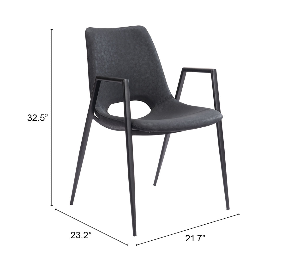Dining Chair (Set of 2) Black - Modern & Ergonomic Seating for Home & Office