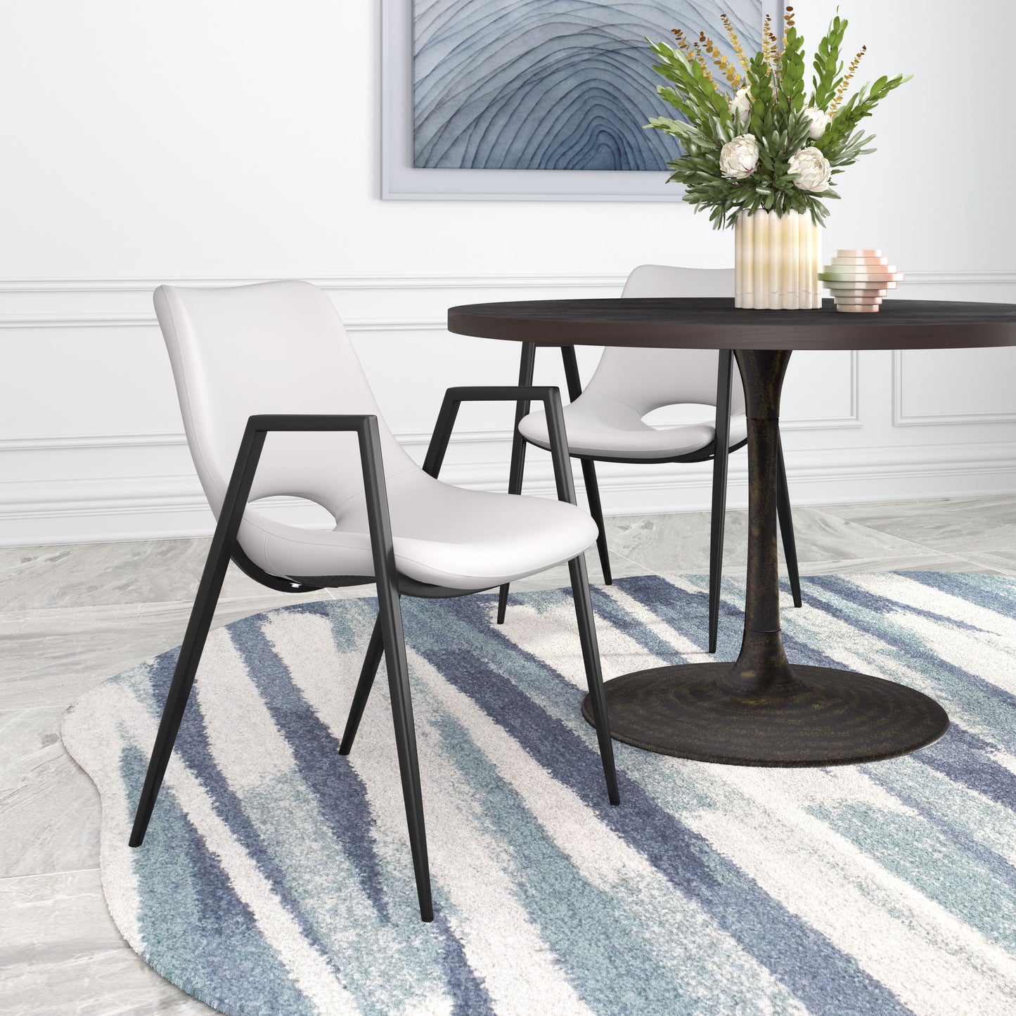 Dining Chair (Set of 2) White - Modern & Ergonomic Seating for Home & Office