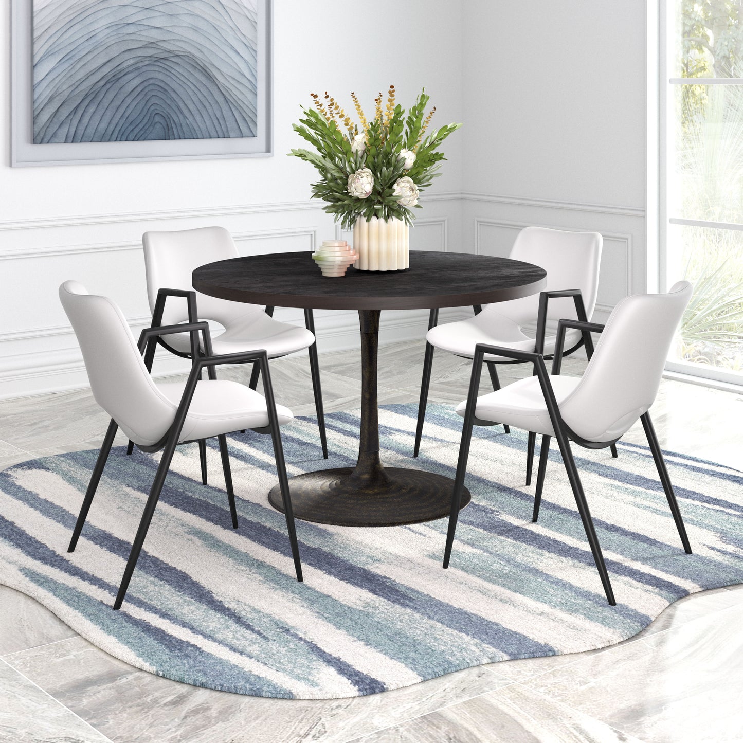 Dining Chair (Set of 2) White - Modern & Ergonomic Seating for Home & Office
