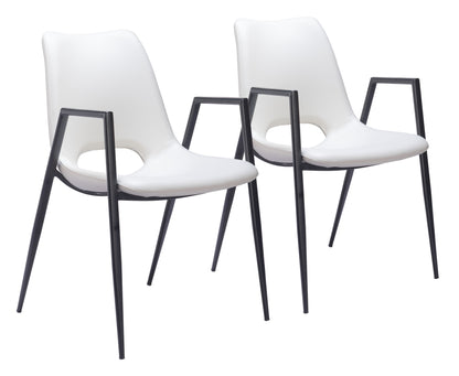 Dining Chair (Set of 2) White - Modern & Ergonomic Seating for Home & Office