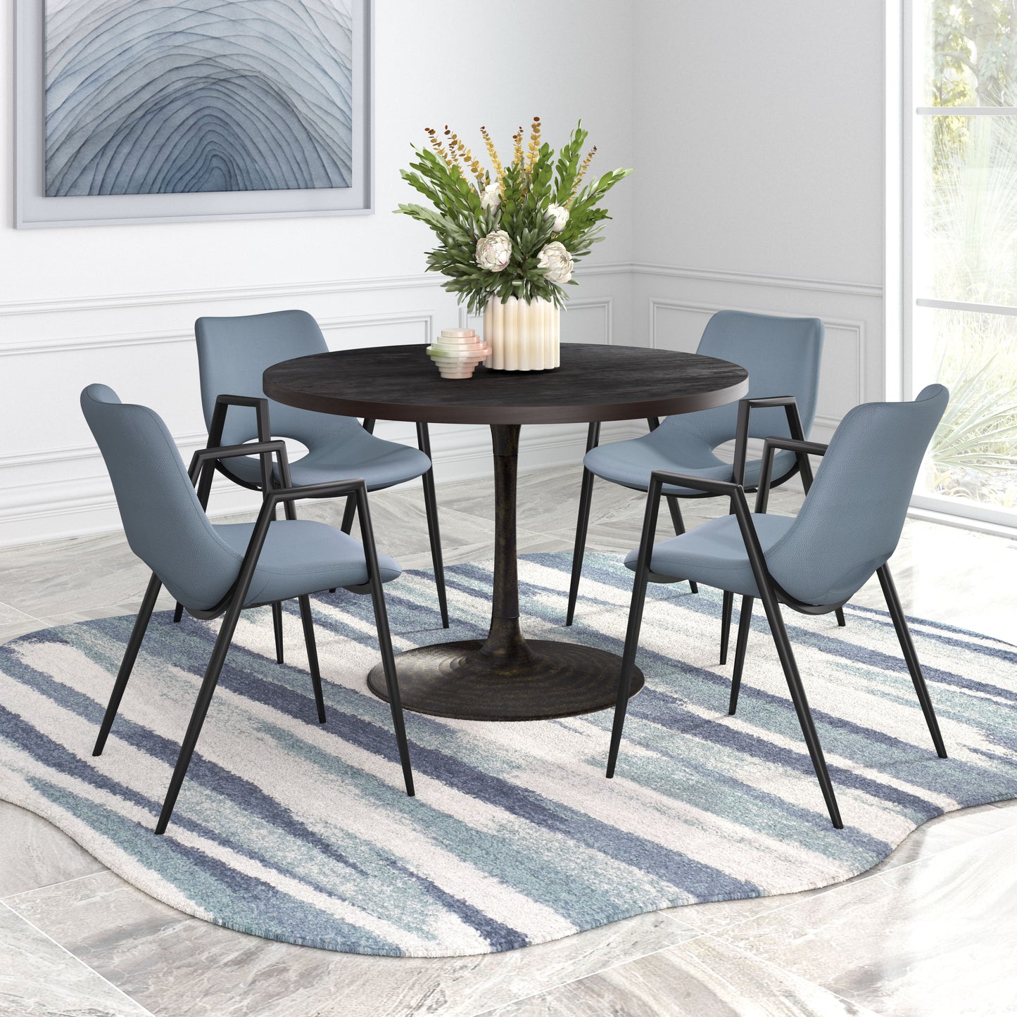 Dining Chair (Set of 2) Azure Gray - Modern & Ergonomic Seating for Home & Office