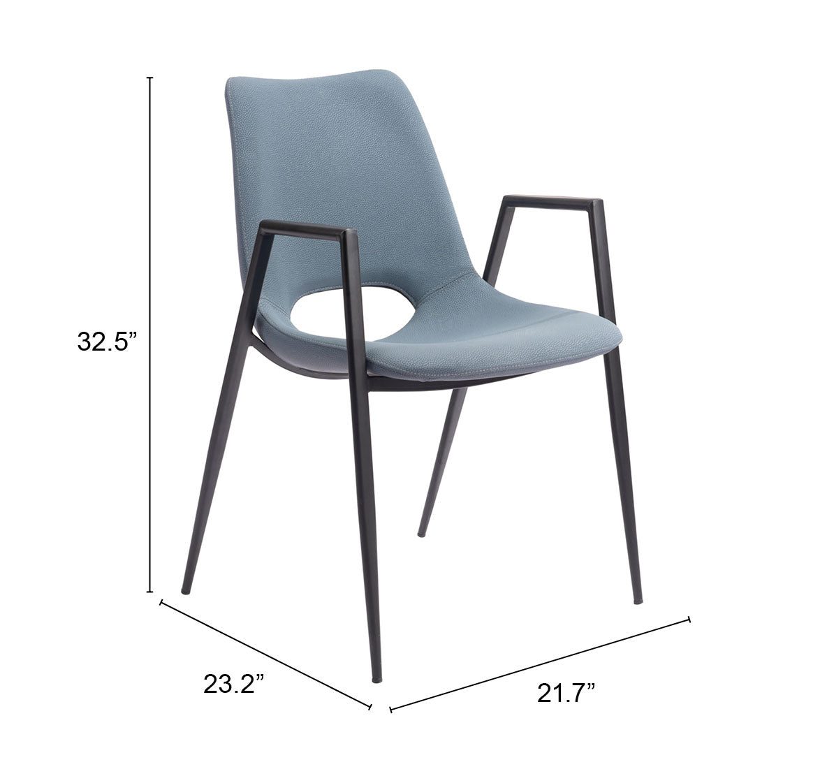 Dining Chair (Set of 2) Azure Gray - Modern & Ergonomic Seating for Home & Office