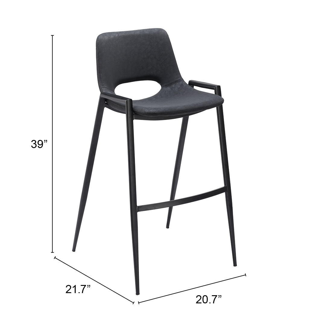 Tabouret de bar Desi (lot de 2) noir