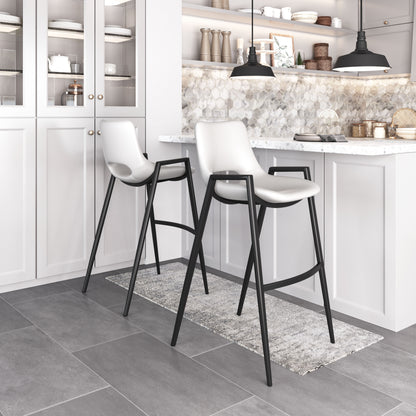 Tabouret de bar Desi (lot de 2) blanc