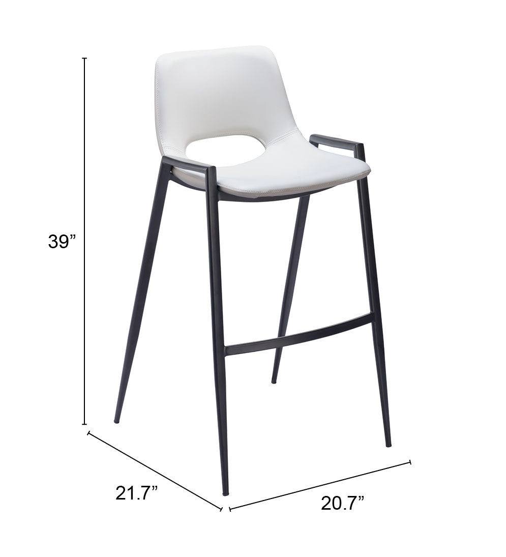 Tabouret de bar Desi (lot de 2) blanc