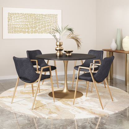 Chaise de salle à manger Desi (lot de 2) noire et dorée