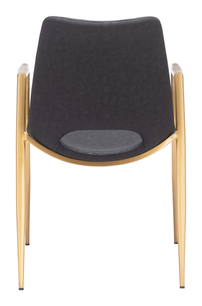 Chaise de salle à manger Desi (lot de 2) noire et dorée