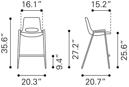Counter Stool (Set of 2) Black & Gold - Premium Quality & Stylish Design for Your Home
