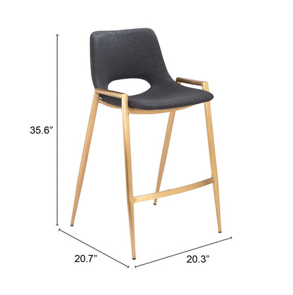 Counter Stool (Set of 2) Black & Gold - Premium Quality & Stylish Design for Your Home