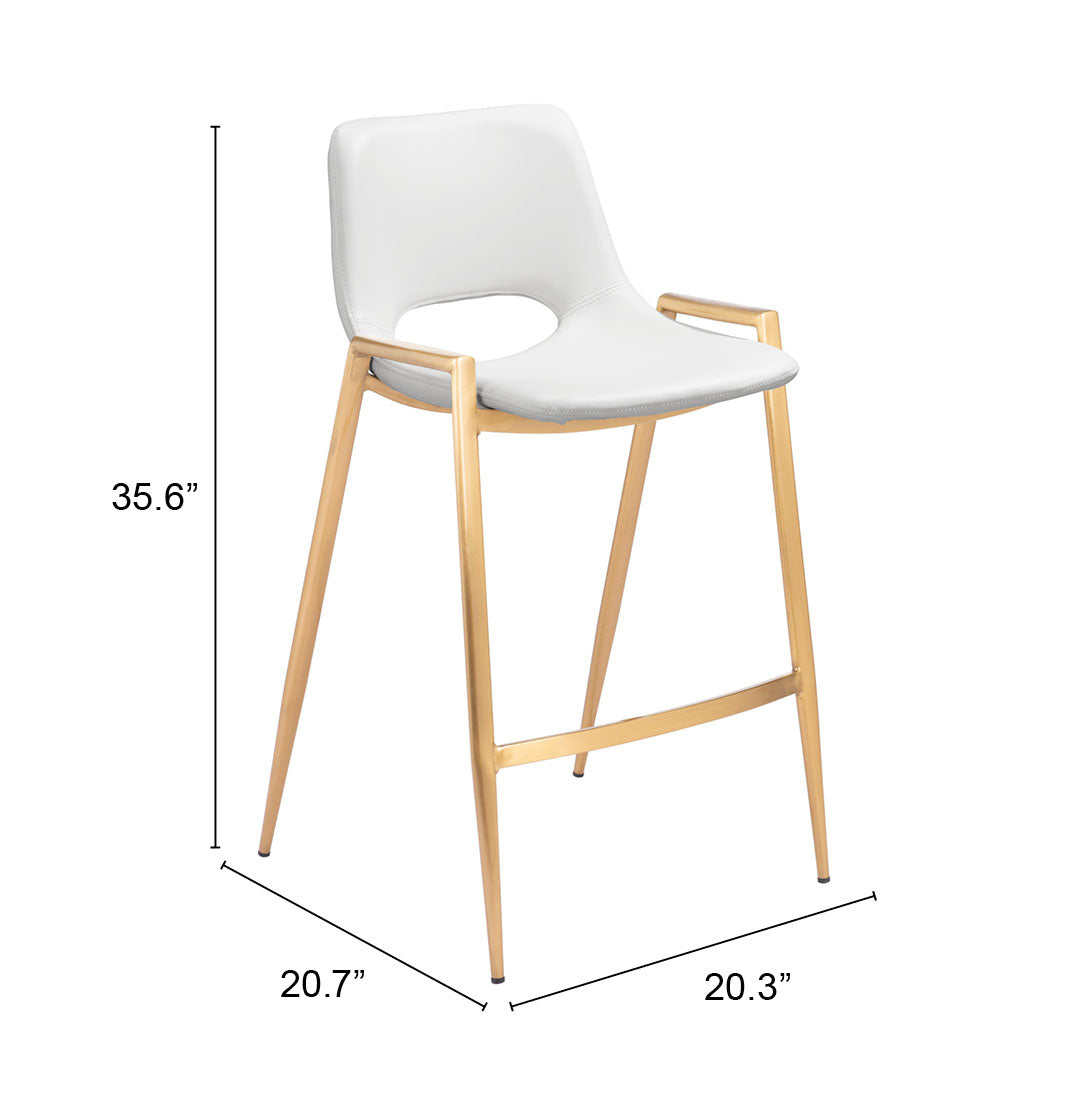 Counter Stool (Set of 2) White & Gold - Premium Quality & Stylish Design for Your Home
