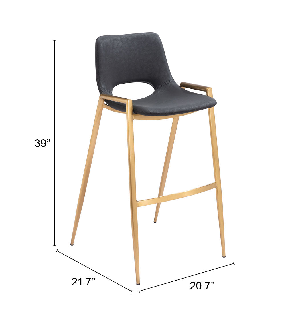 Barstool (Set of 2) Black & Gold - Premium Quality & Stylish Design for Your Home