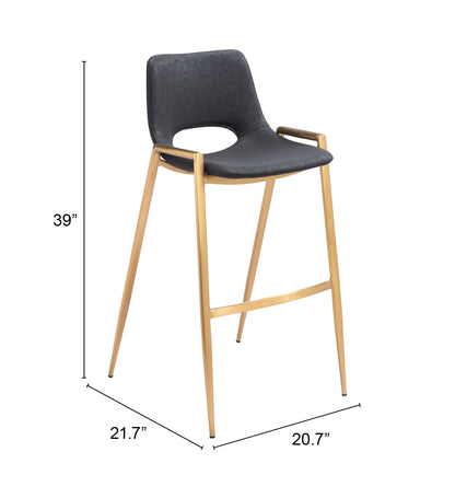 Barstool (Set of 2) Black & Gold - Premium Quality & Stylish Design for Your Home