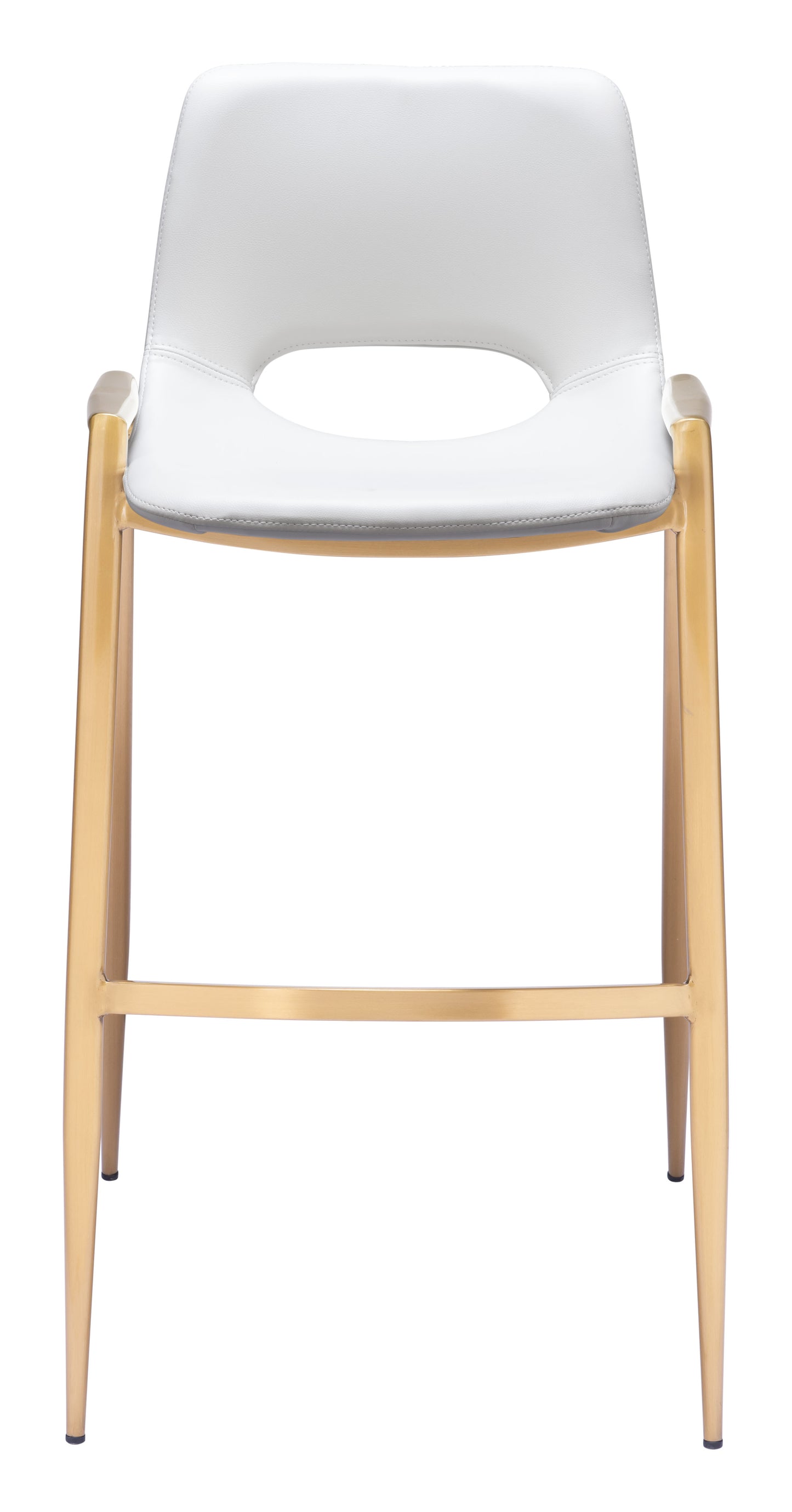 Tabouret de bar Desi (lot de 2) Blanc et or